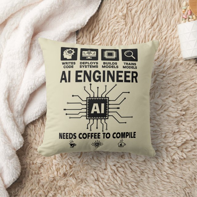 Funny AI Engineer Coding Programmer Developer Tech Kissen (Decke)