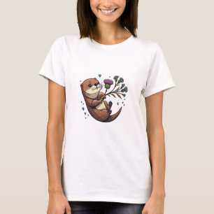 Funny AI erzeugt Otter und Thistle T-Shirt