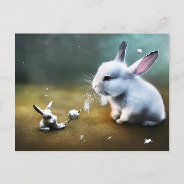 Funny AI erzeugt Zauberhase Postkarte (Vorderseite)