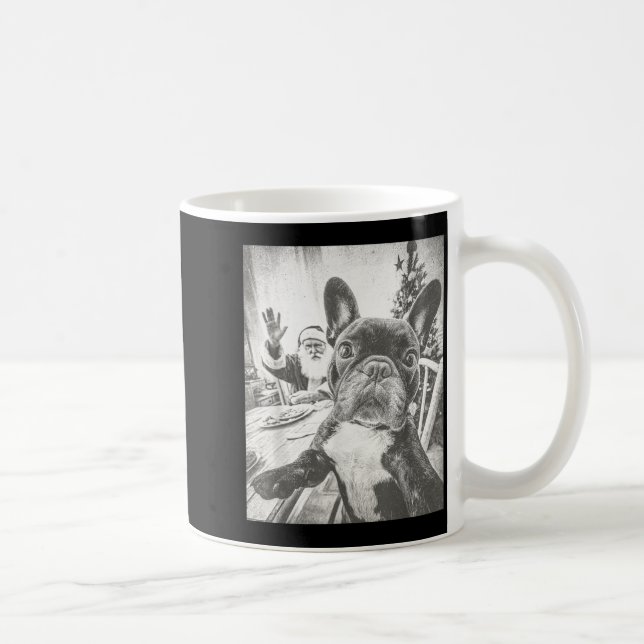 Funny Ai French Bulldog Selfie With Santa Claus Ch Kaffeetasse (Rechts)