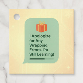 Funny AI Gift Tag - "Wrapping Errors" Joke Geschenkanhänger