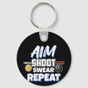 Funny Aim Pool Player Geschenk Billiard Balls Schlüsselanhänger