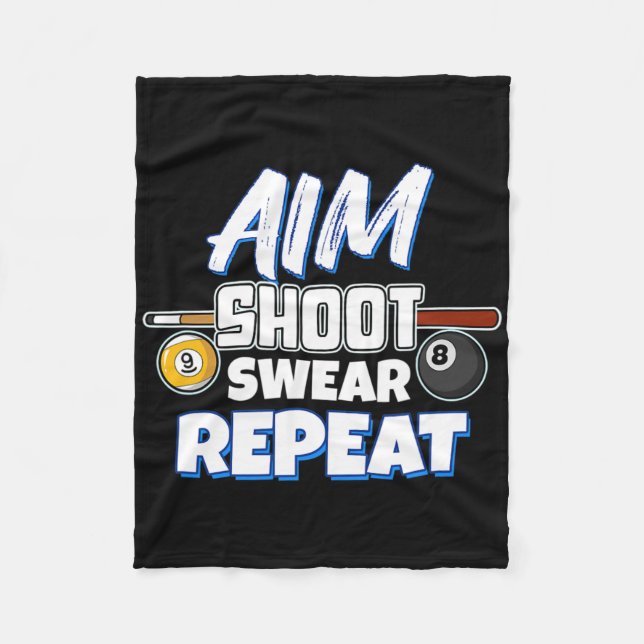 Funny Aim Pool Player Geschenk Billiard Fleecedecke (Vorderseite)