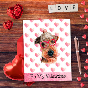 Funny Airedale Be My Valentine Dog Valentine's Day Feiertagspostkarte