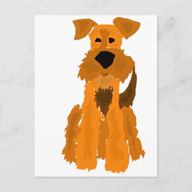 Funny Airedale Terrier Dog Art Postkarte (Vorderseite)