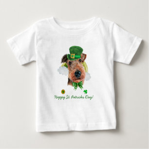 Funny Airedale Terrier Gold St Patricks Festival Baby T-shirt