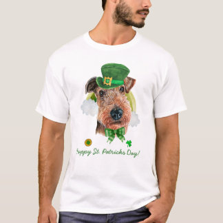 Funny Airedale Terrier Gold St Patricks Festival T-Shirt