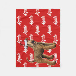 Funny Airedale Terrier Name Gemustert Weihnachten Fleecedecke