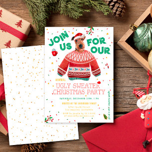 Funny Airedale Terrier Ugly Sweater Xmas Party Einladung