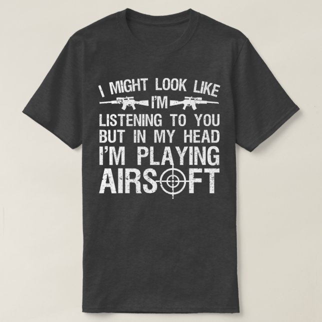 Funny Airsoft Art Men Kids Airsoft Lover Gun Shoot T-Shirt (Design vorne)