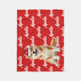 Funny Akita Dog Name Patterned Christmas Fleecedecke
