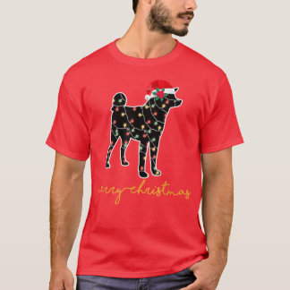 Funny Akita Dog Tree Weihnachtsbeleuchtung Xmas Pa T-Shirt