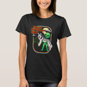 Funny Alaskan Malamute Alien Sie sind ausgewählt E T-Shirt
