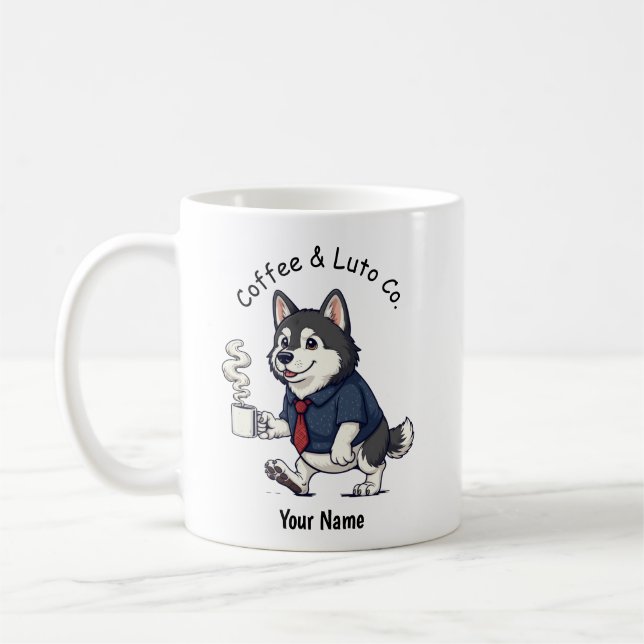 Funny  Alaskan Malamute Business Suit Coffee  Kaffeetasse (Links)