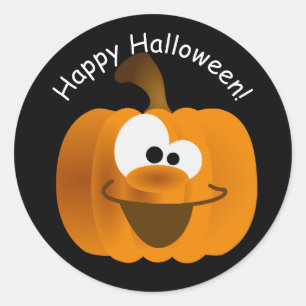 Funny Albern Emoji Halloween Pumpkin Runder Aufkleber
