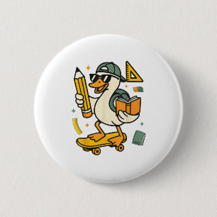 Funny Albern Gänse Niedliche Ente Zurück zur Schul Button