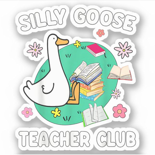 Funny Albern Goose Teacher Club Aufkleber (Vorderseite)