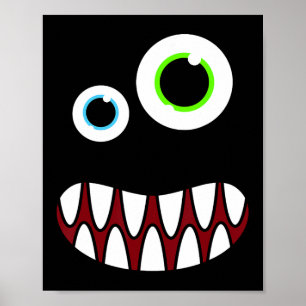 Funny Albern Monster Face Costume Geburtstagsparty Poster