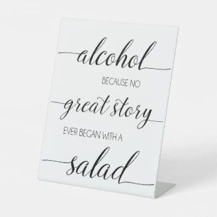 Funny Alcohol Bar Pedestal Zeichen Sockelschild