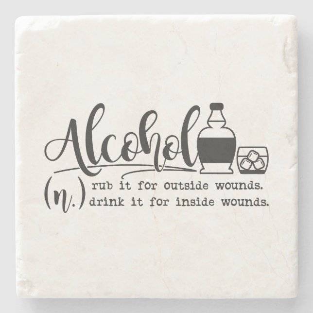 Funny Alcohol - Definition Steinuntersetzer (Vorderseite)