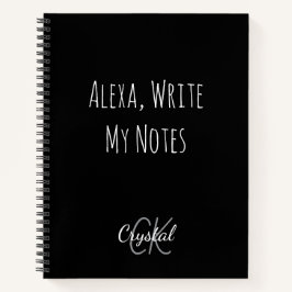 Funny Alexa Write My Notes Monogram Notizbuch