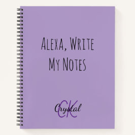 Funny Alexa Write My Notes Monogram Notizbuch