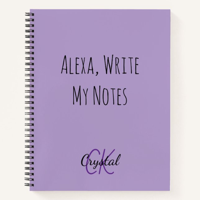 Funny Alexa Write My Notes Monogram Notizbuch (Vorderseite)