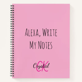 Funny Alexa Write My Notes Monogram Notizbuch
