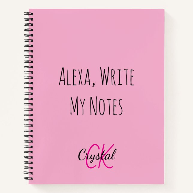 Funny Alexa Write My Notes Monogram Notizbuch (Vorderseite)