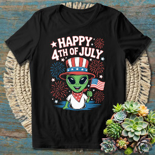 Funny Alien 4. Juli T - Shirt - USA Unabhängigkeit