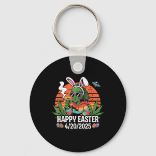 Funny Alien Bunny Easter 2025 Stoner Holiday Vibes Schlüsselanhänger