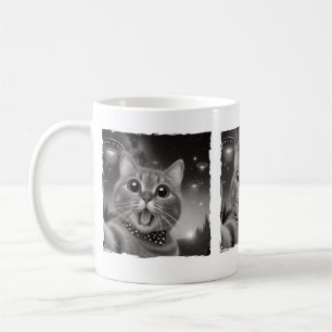 Funny Alien Cat Abduction Überraschte UFOs Cat Lov Kaffeetasse