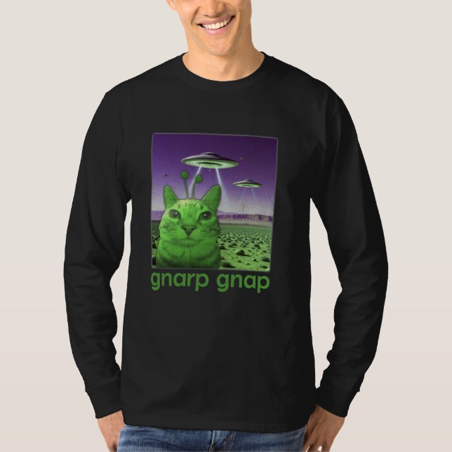 Funny Alien Cat Meme Graphic T-Shirt (Vorderseite)