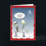 Funny Alien Christmas UFO Santa Rudolph Feiertagskarte<br><div class="desc">Funny Alien Weihnachtskarten, die Sie mit Ihren eigenen Zitat-Blasen personalisieren können! Dieses von Raphaela Wilson entworfene Comic zeigt ein paar kleine grüne Außerirdischen in silbernen Outfits, die von einer Pinguin-Ansammlung-Mission im Nordpol-Schnee zurückkehren. Der Zitat lautet: "Habe ich dir nicht gesagt, dass du mit dem Schiff bleibe?" Im Inneren ist der...</div>