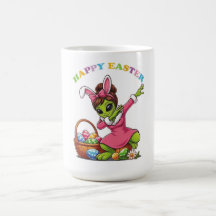 Funny Alien Easter Bunny Dabbing Cute Easter Egg