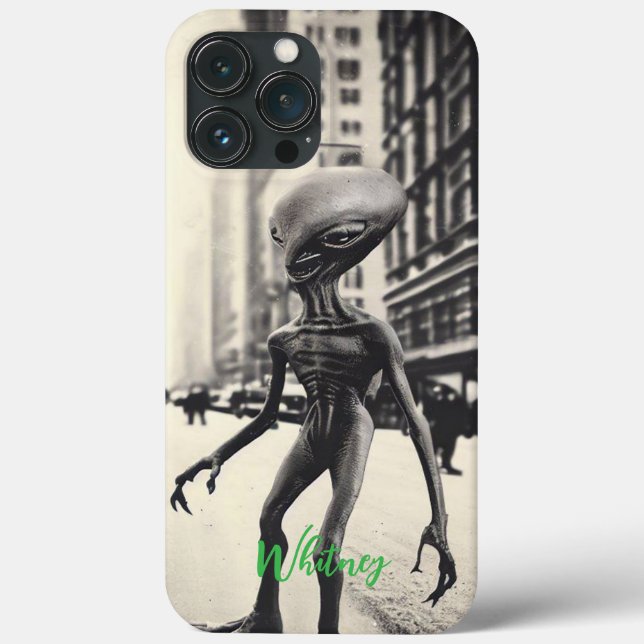 Funny Alien Invasion Retro ufo Sci Fi movie Name Case-Mate iPhone Hülle (Rückseite)