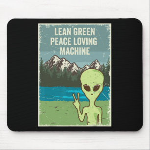Funny Alien live in Peace Nature Lover Retro Earth Mousepad