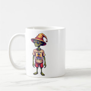 Funny Alien Meme "Wer ist jetzt die Alien?" Weiß Kaffeetasse