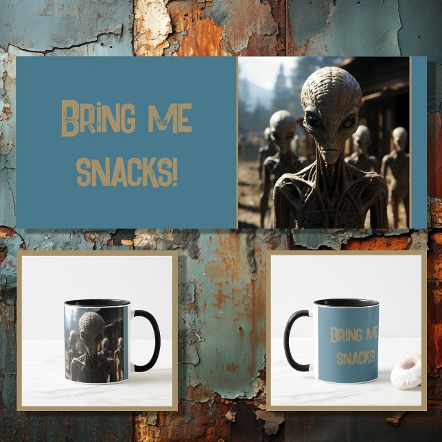 Funny Alien mit bearbeitbarem Text 3 von 4 Tasse (Von Creator hochgeladen)