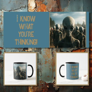 Funny Alien mit bearbeitbarem Text 4 von 4 Tasse