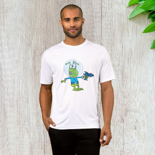 Funny Alien mit Ray Gun Sci-Fi Space Invader T-Shirt