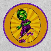 Funny Alien Skateboarder Backpack