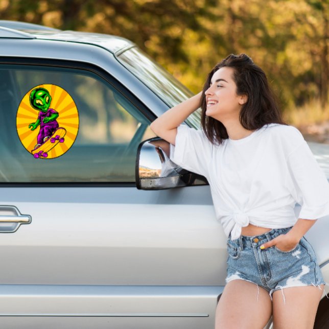 Funny Alien Skateboarder Funny Car Truck Fensteraufkleber (Von Creator hochgeladen)