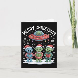 Funny Alien Trio Merry Ugly Weihnachtsmannmütze Gi Karte