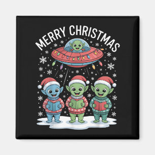 Funny Alien Trio Merry Ugly Weihnachtsmannmütze Gi Magnet