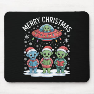Funny Alien Trio Merry Ugly Weihnachtsmannmütze Gi Mousepad