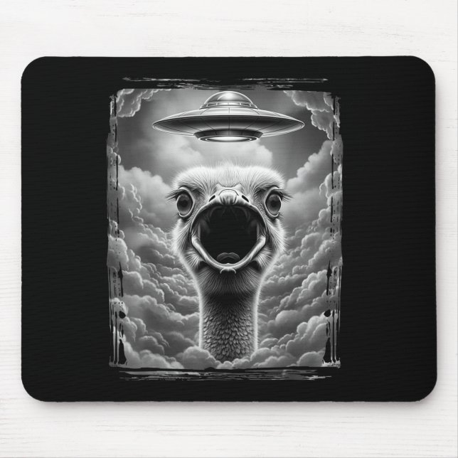 Funny Alien Turkey Ufo Selfie Thanksgiving Men Wom Mousepad (Vorne)