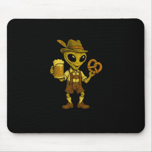 Funny Alien Ufo Wearing Lederhosen German Ber Mousepad