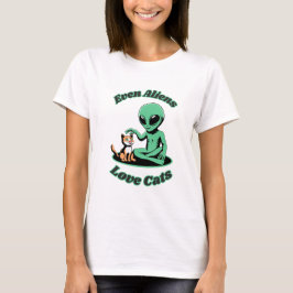 Funny Alien und Funny Cat. Funny Animal T-Shirt