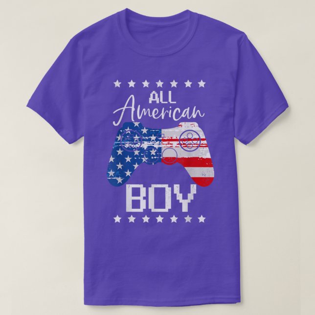 Funny All American Boys 4. Juli Son Video Game U T-Shirt (Design vorne)
